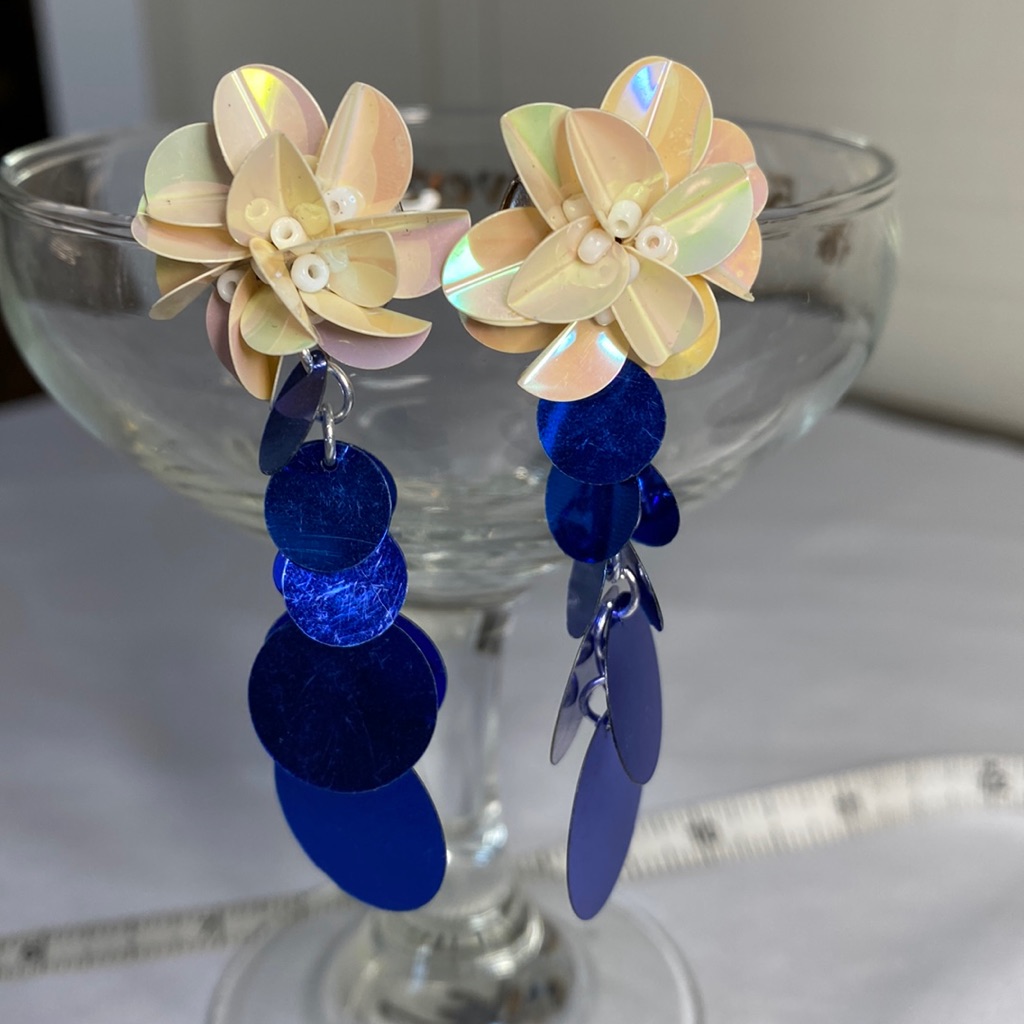 Fun Sequin Flower Disc Earrings
